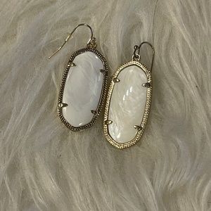 Elle Gold Drop Earrings in Ivory Mother-of-Pearl